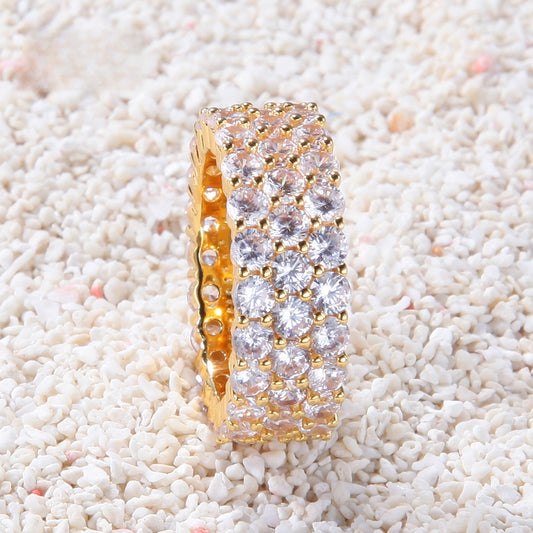 3-Row Cubic Zirconia Stackable Band Ring alternate product image