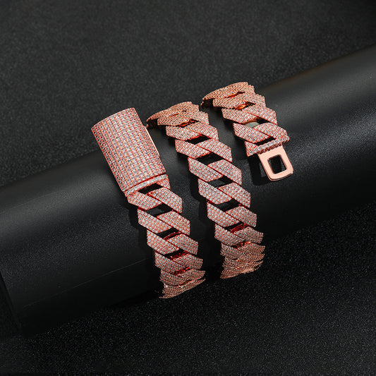 Hip Hop Light Luxury Cuban Link Cubic Zirconia Necklace for Men