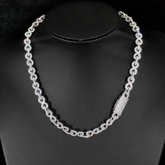 8 mm CZ Figure-Eight Link Hip Hop Necklace or Bracelet with Copper Base - CHA214 alternate product image