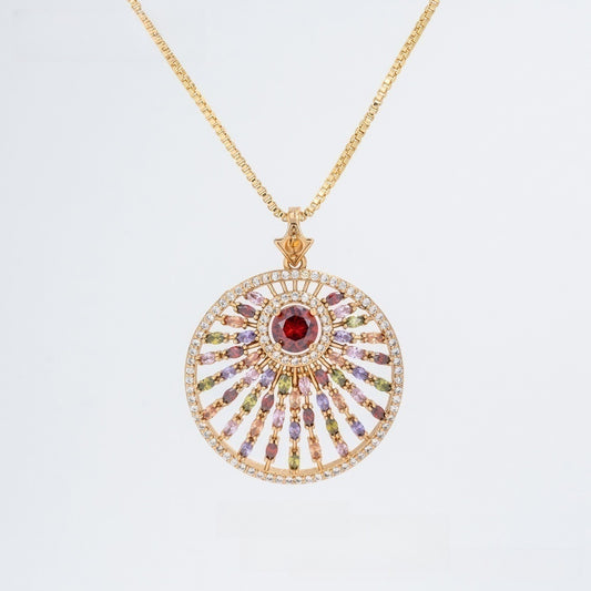 Exotic Sunburst Pendant Necklace for Women