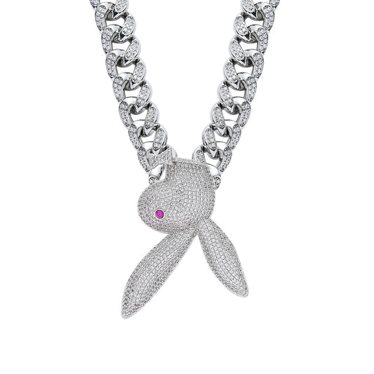 Hip Hop Diamond Shape Cuban Link Cubic Zirconia Necklace for Men and Women