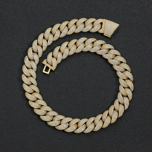 Hip Hop Cuban Link Bubble Cubic Zirconia Necklace for Men