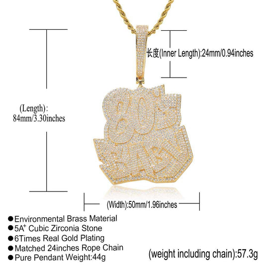 Hip Hop Fashion Copper Pendant Necklace for Men and Women