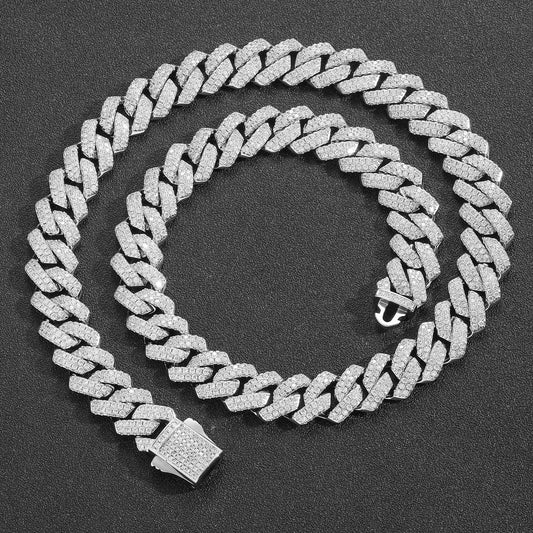 Hip Hop Diamond Shape Cuban Link Cubic Zirconia Bracelet for Men