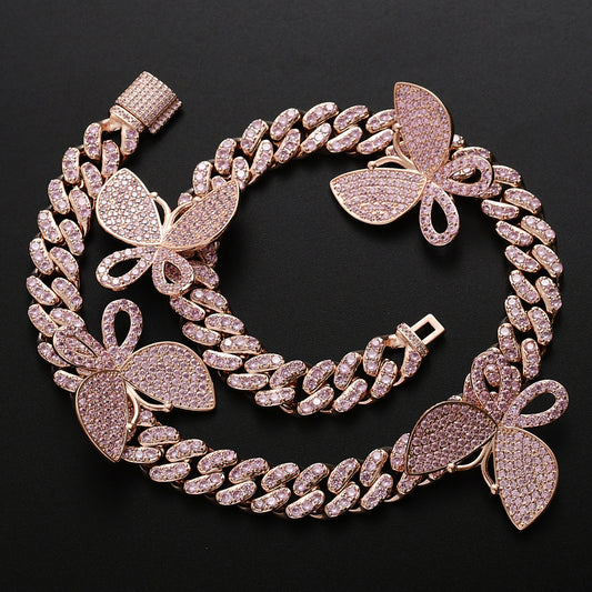 Hip Hop Vintage Cross Cuban Link Copper Necklace for Men