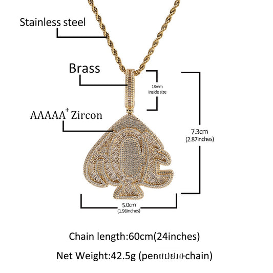Iced Heart Pendant Necklace with Cuban Twist Chain for Women - Gold Plated or Silver Plated Cubic Zirconia Statement Jewelry