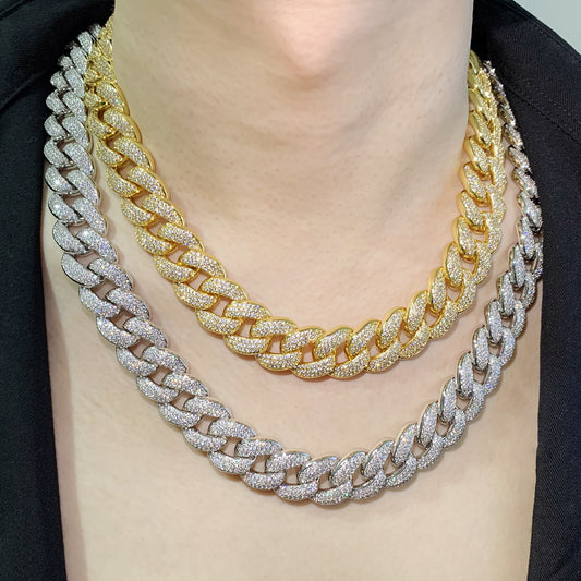 Iced Out Cuban Chain Set