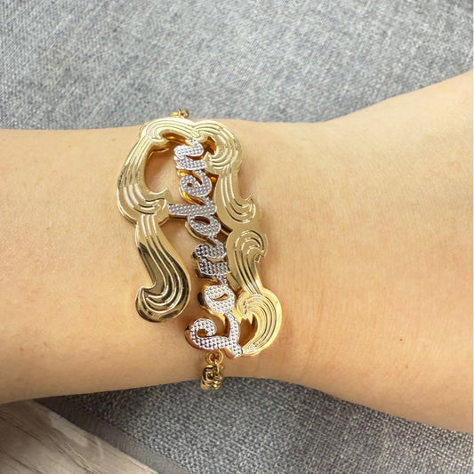 Personalized English Letter Stainless Steel Bracelet for Women & Men – Layered Custom Name Chain Bracelet in Gold, Silver, Rose Gold & Two-Tone