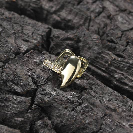 Trendy Heart Ring for Women – Gold or Silver Color Copper Statement Ring with Crystal Accent