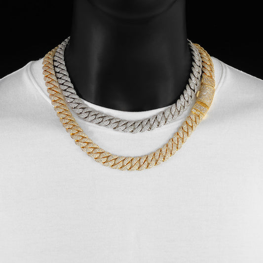 14 mm Iced Cuban Hip Hop Necklace with Cubic Zirconia on a Copper Base - CHA418 alternate product image