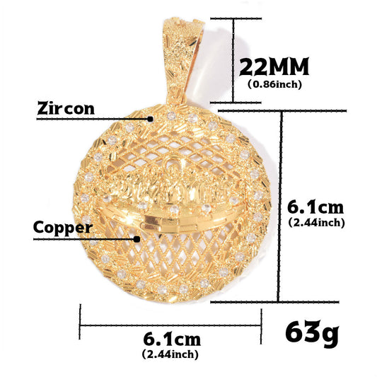 Unisex Basketball Hoop Hip Hop Pendant Necklace