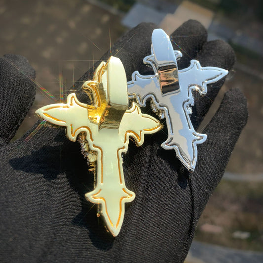 Iced Skull Cross Necklace for Men