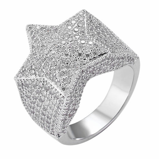 Light Luxury Star Copper Ring for Men and Women