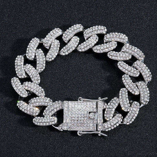 Hip Hop Cuban Link Alloy Bracelet for Men