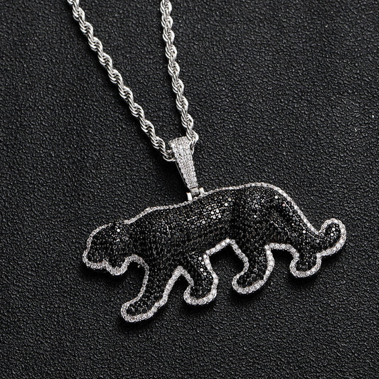 Hip Hop Panther Cubic Zirconia Pendant Necklace for Men and Women
