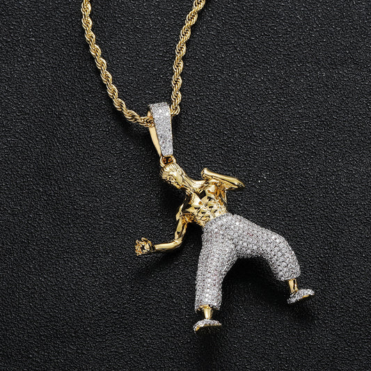 Hip Hop Dragon Cubic Zirconia Pendant Necklace for Men and Women