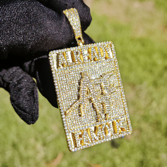 Iced Out Letter Pendant Necklace