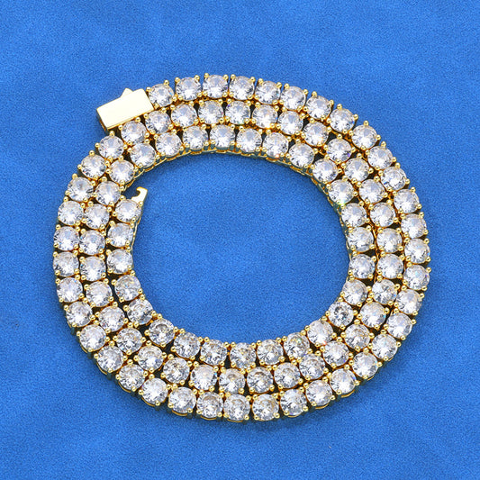 3-6 mm Round CZ Tennis Hip Hop Necklace with Copper Base - CHA005 alternate product image