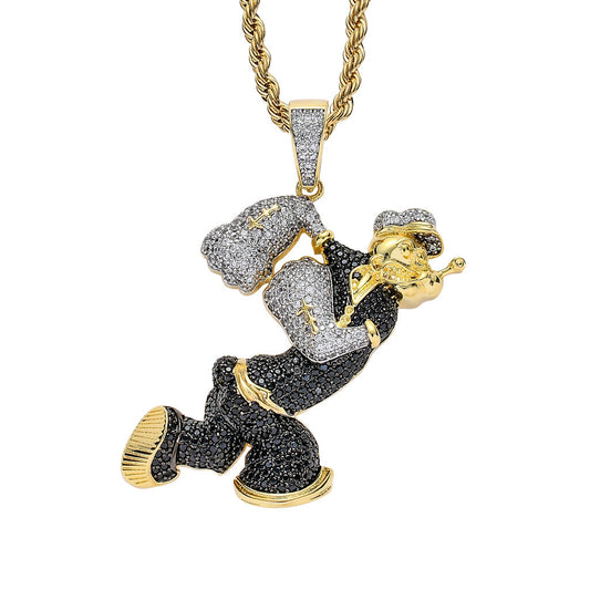 Hip Hop Fashion Cubic Zirconia Pendant Necklace for Men and Women