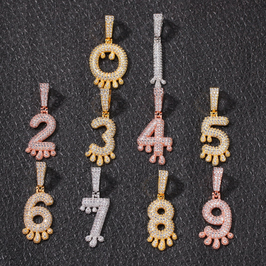 Personalized Bubble Letter Pendant Necklace for Women – Iced Initial Charm Chain in Gold, Silver & Rose Gold