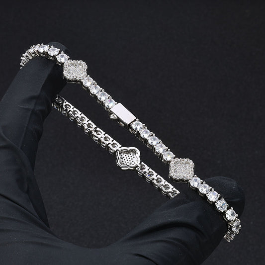 Clover CZ Tennis Copper Bracelet in Selectable Colors and Sizes - CHA306 alternate product image