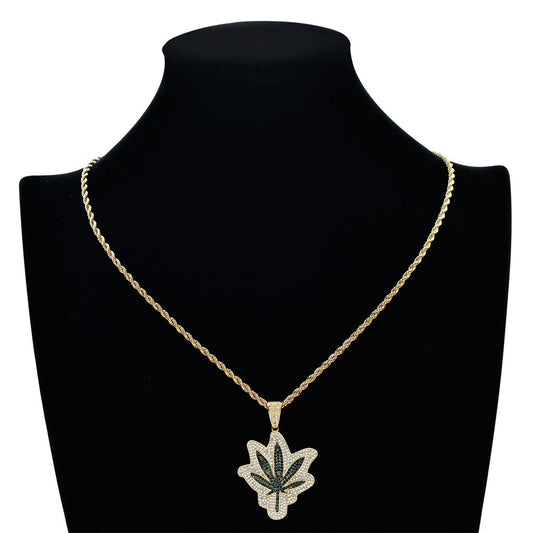 Hip Hop Round Cubic Zirconia Pendant Necklace for Men and Women