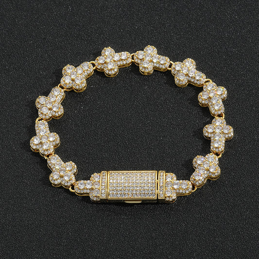 Hip Hop Light Luxury Fashion Cubic Zirconia Bracelet for Men and Women
