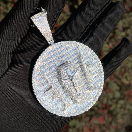 Iced Out Round Pendant Necklace