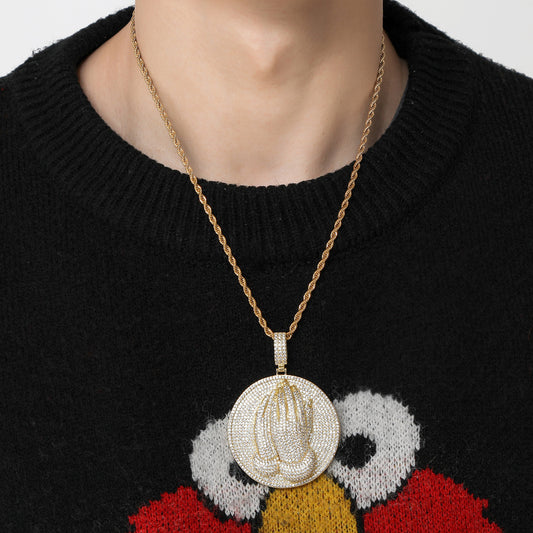 Hip Hop Fashion Cubic Zirconia Pendant Necklace for Men and Women