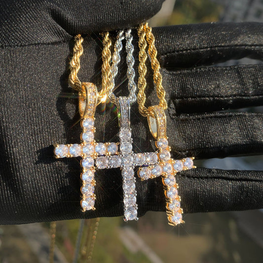 Iced Out Cross Pendant Necklace