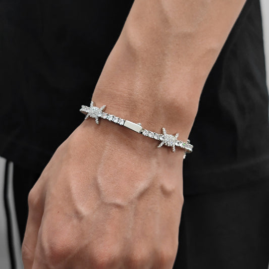 Starburst CZ Tennis Hip Hop Bracelet with Copper Base - CHA275 alternate product image