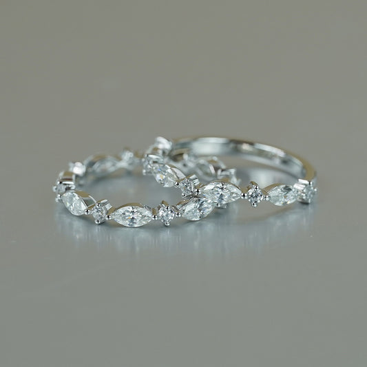 Marquise Moissanite Ring, 925 Silver, 18K Gold Finish alternate product image