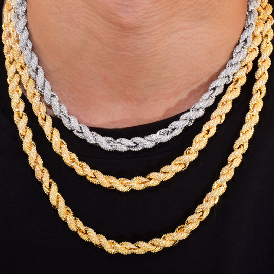 Iced Out Leaf Link Chain Necklace Unisex