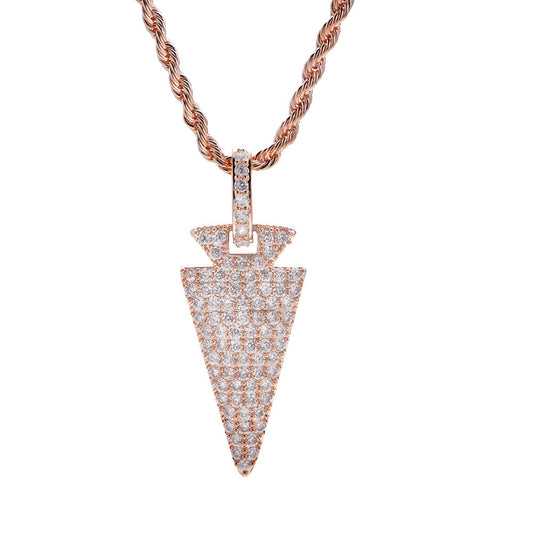 Hip Hop Minimalist Fang Cubic Zirconia Pendant Necklace for Men and Women
