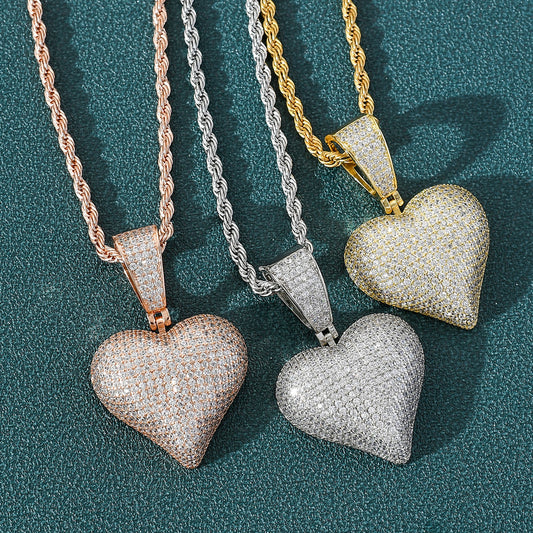 Minimalist Heart Copper Pendant Necklace for Men and Women