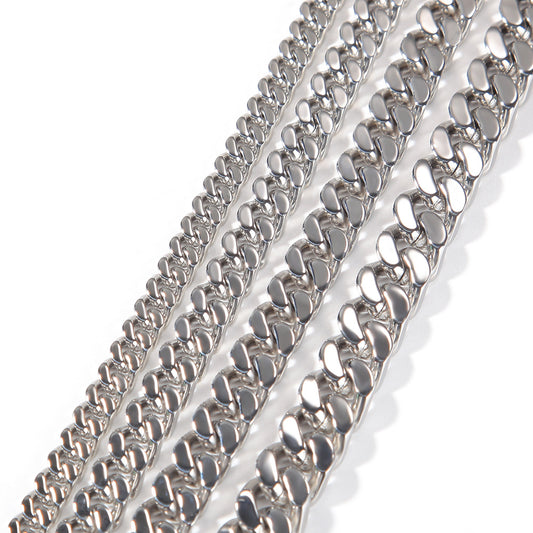 Chunky Cuban Link Chain Necklace for Women Men - Stainless Steel Gold Plated Statement Chain in 16, 18, 20, 22, 24 Inch