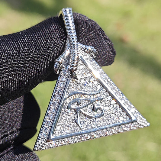 Iced Triangle Pendant Necklace