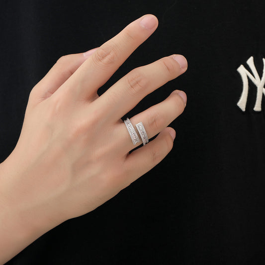 Hip Hop Fashion Cubic Zirconia Ring for Men and Women