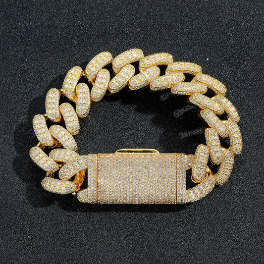 Hip Hop Cuban Link Copper Bracelet for Men