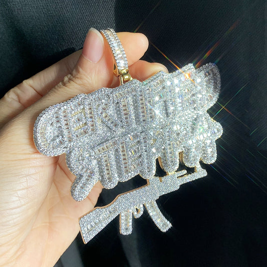 Iced Out Letter Pendant Necklace
