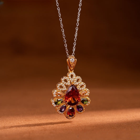 Exotic Ice Flower Pendant Necklace for Women