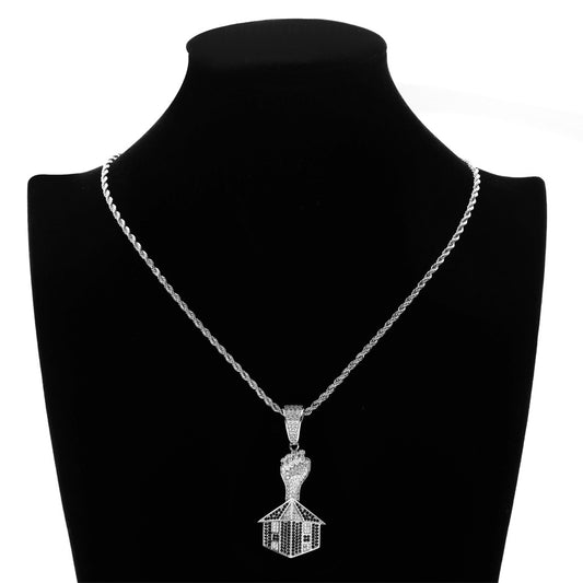 Hip Hop Fashion Cubic Zirconia Pendant Necklace for Men and Women