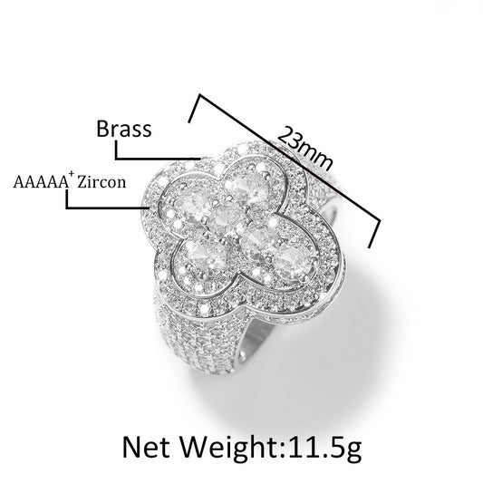 Unisex Iced Cross Ring with Cubic Zirconia in Gold or Silver Tone – Hip Hop Statement Ring Sizes 8-11