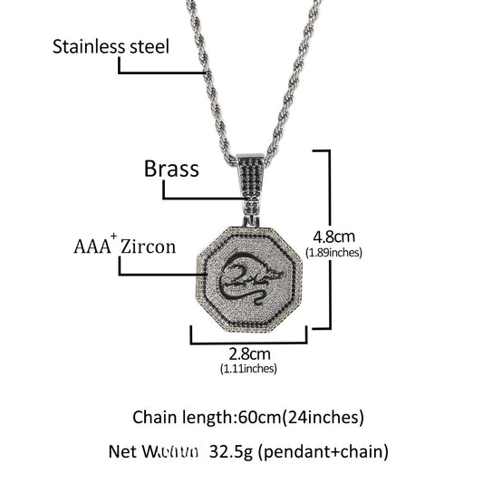 Zodiac Animal Pendant Necklace with Cubic Zirconia Twisted Chain for Women