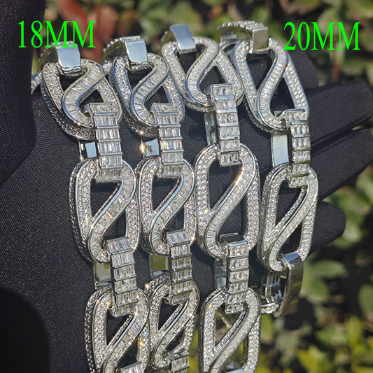 Iced Out Chain Necklace Bracelet Set