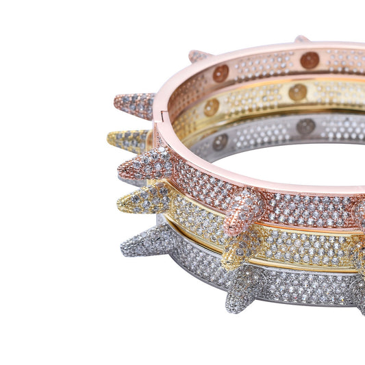 Hip Hop Punk Fashion Copper Bracelet for Men and Women