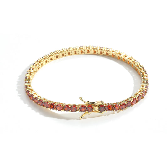 Hip Hop Tennis Chain Cubic Zirconia Bracelet for Men and Women