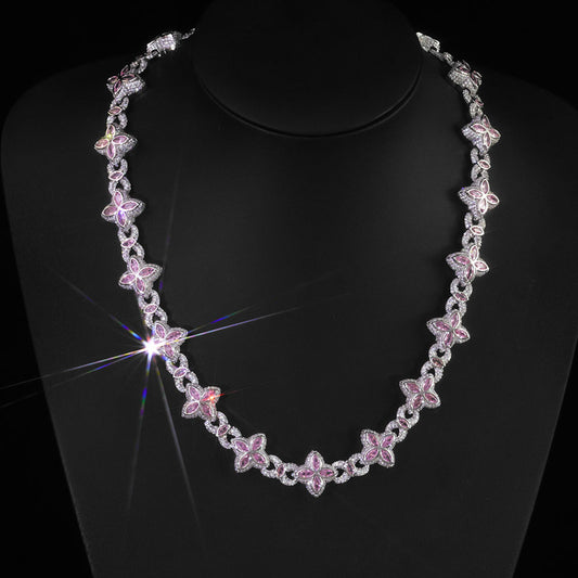 Clover CZ Figure-Eight Link Hip Hop Necklace or Bracelet with Copper Base - CHA413 alternate product image