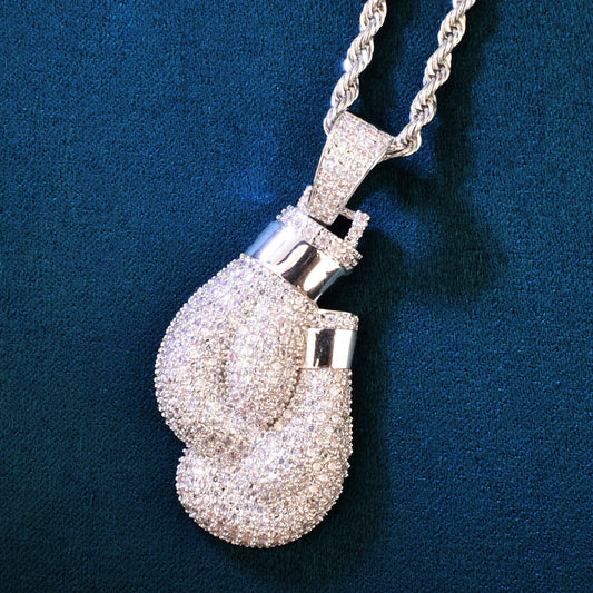Iced Out Asymmetrical Pendant Necklace