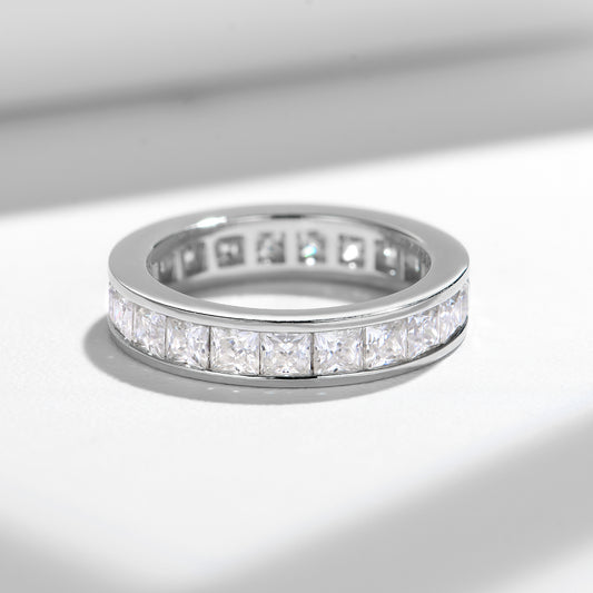 Princess Cut Moissanite Ring, S925 18K Gold-Plated Unisex Wedding Promise Ring alternate product image